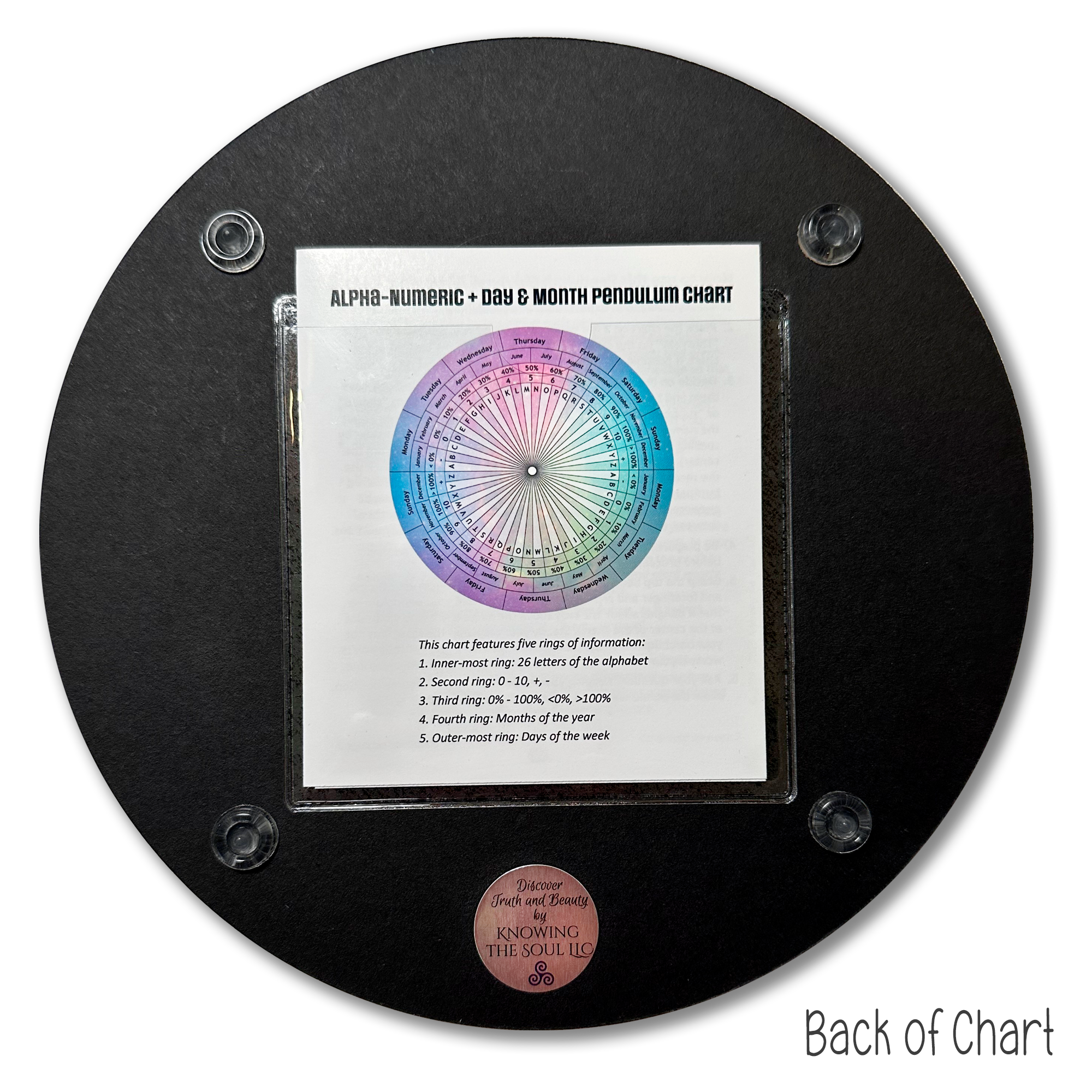 Alpha-Numeric Pendulum Chart - 8 inch Aluminum