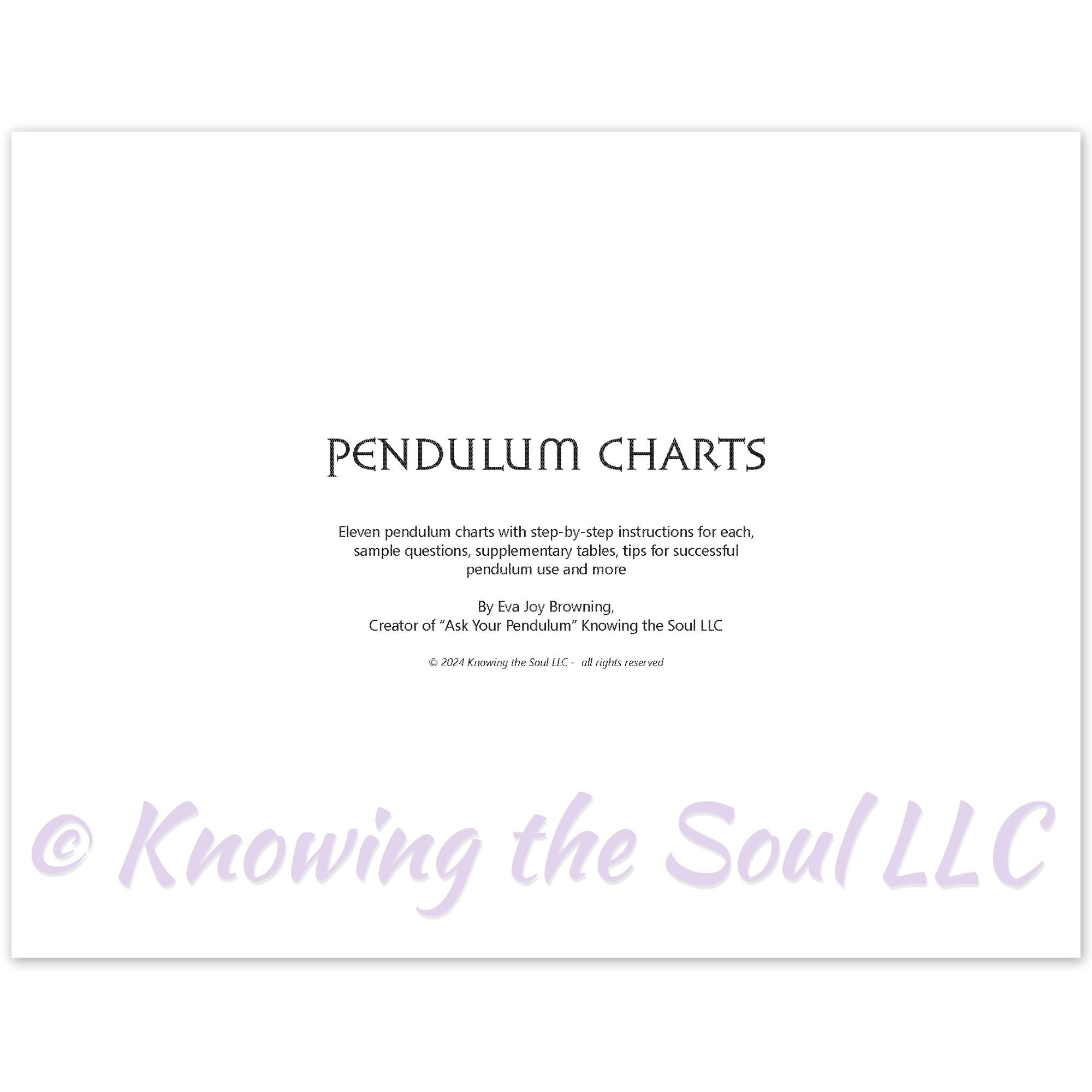 Printable Pendulum Charts Bundle - All 11 Charts for one great price (digital download)