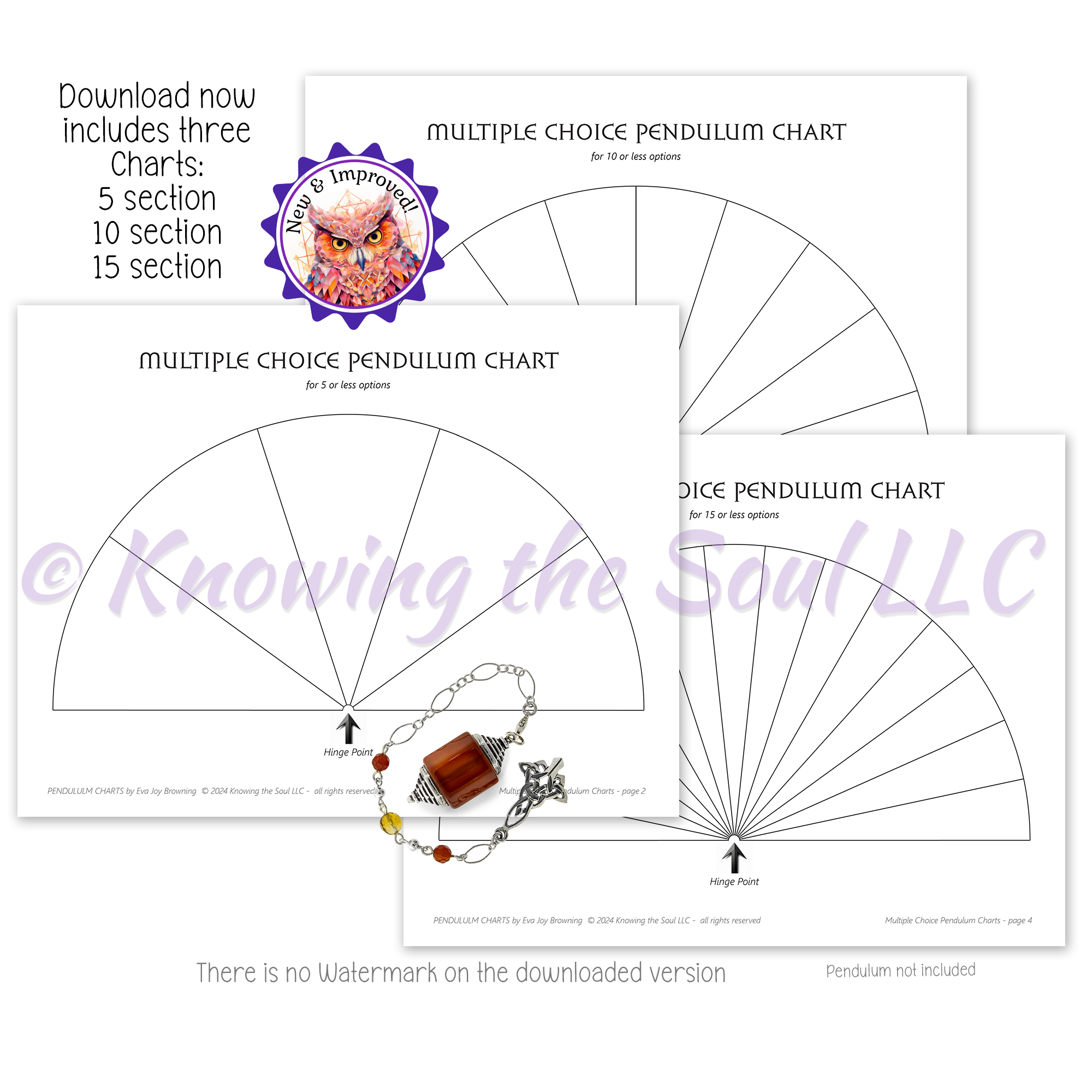 Printable Multiple Choice Pendulum Charts (digital download) - Now includes 3 charts!