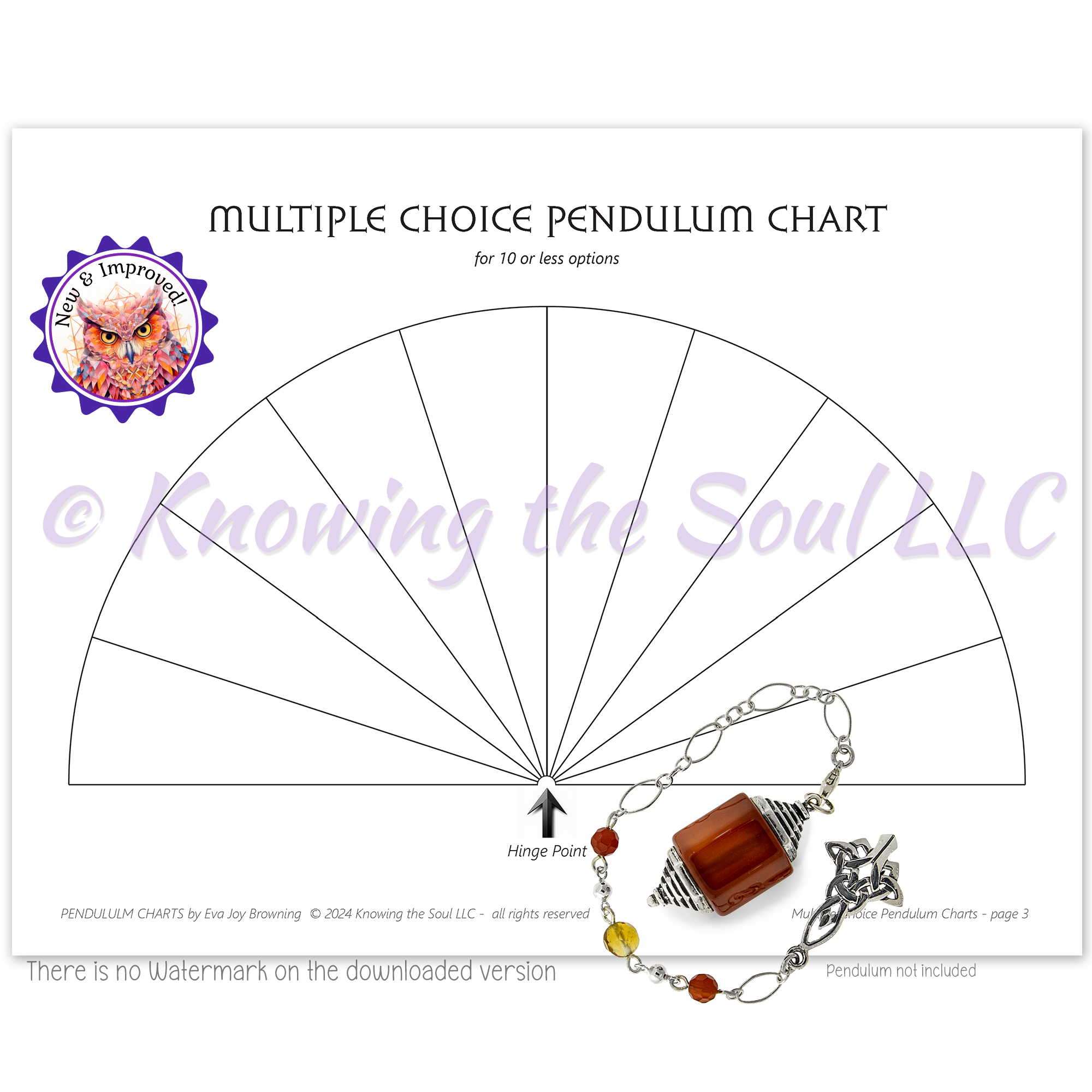 Printable Multiple Choice Pendulum Charts (digital download) - Now includes 3 charts!