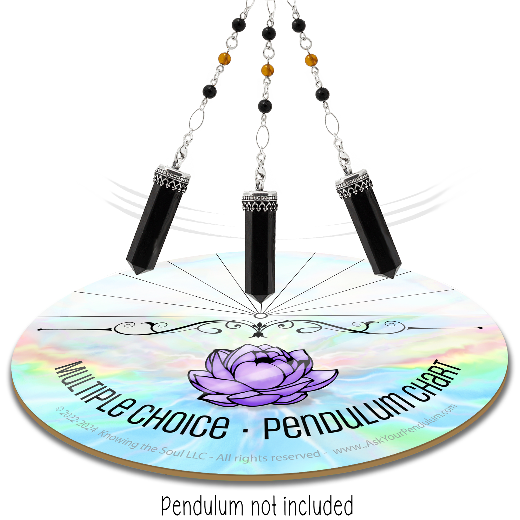 Multiple Choice Pendulum Chart - 8 inch Aluminum shown with pendulum
