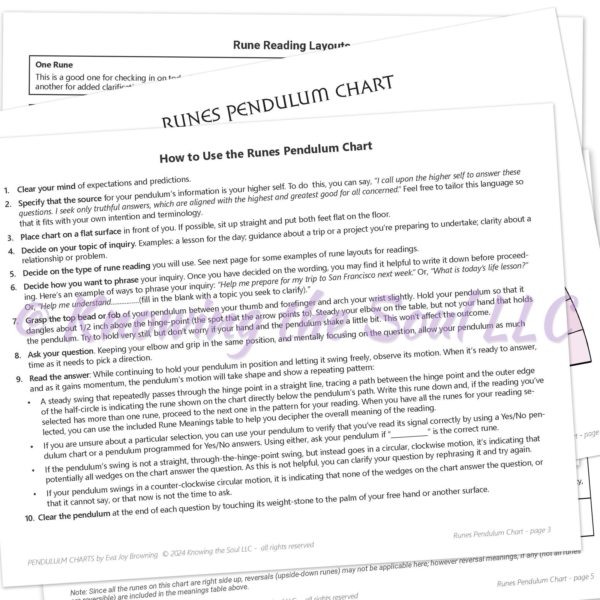 How to use Printable Runes Pendulum Chart (digital download) by Ask Your Pendulum