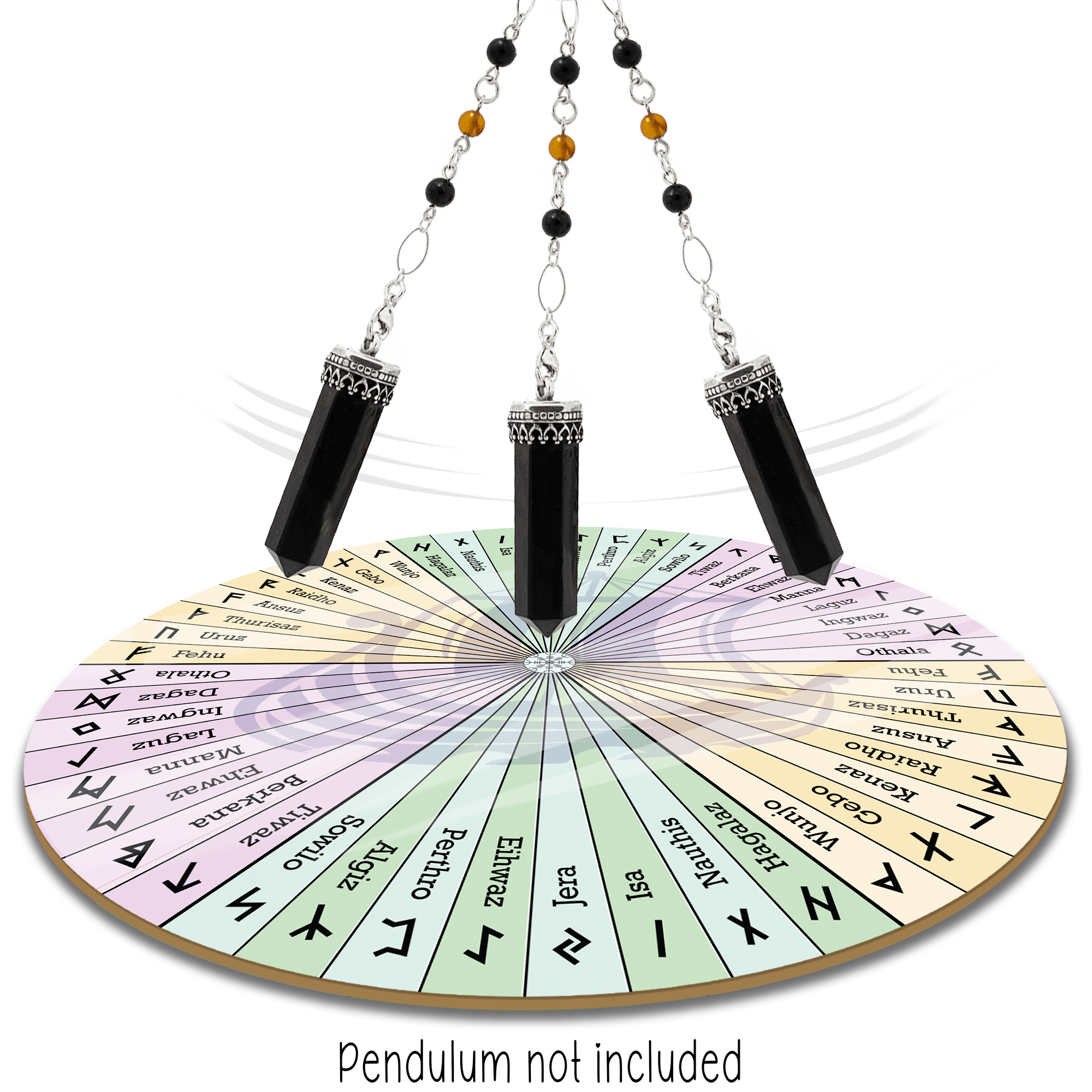 Runes Pendulum Chart - 8 inch round Aluminum chart by Ask Your Pendulum