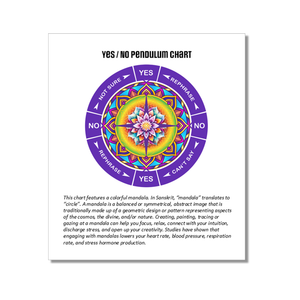 Instruction booklet for Colorful Mandala Yes/No Pendulum Chart