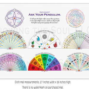 The Ultimate All-in-One Pendulum Cloth Mat - Includes 7 Pendulum Charts & Pendulum Charging Pad  by Ask Your Pendulum