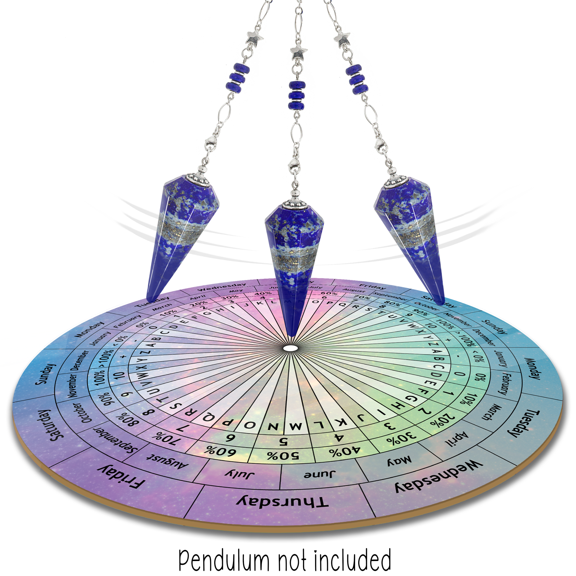 Alpha-Numeric Aluminum Pendulum Chart - 8 inch round by Glimmers of JoyAlpha-Numeric Aluminum Pendulum Chart - 8 inch round chart by Ask Your Pendulum