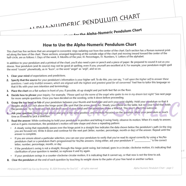 Printable Alpha-Numeric Pendulum Chart - Digital Download - New and Im ...