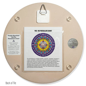 Back of chart - Purple Mandala 8" ceramic tile pendulum chart by Ask Your Pendulum, Knowing the Soul LLC