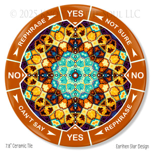 Earthen Star  8" ceramic tile pendulum chart by Ask Your Pendulum, Knowing the Soul LLC