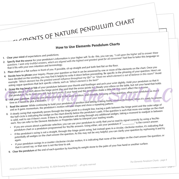 Pendulum Chart Basic Questions Printable Elements Pendulum Chart - Digital Download - Now includes 2 ...