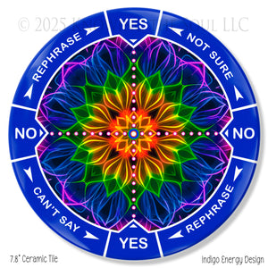 Indigo Energy  8" ceramic tile pendulum chart by Ask Your Pendulum, Knowing the Soul LLC