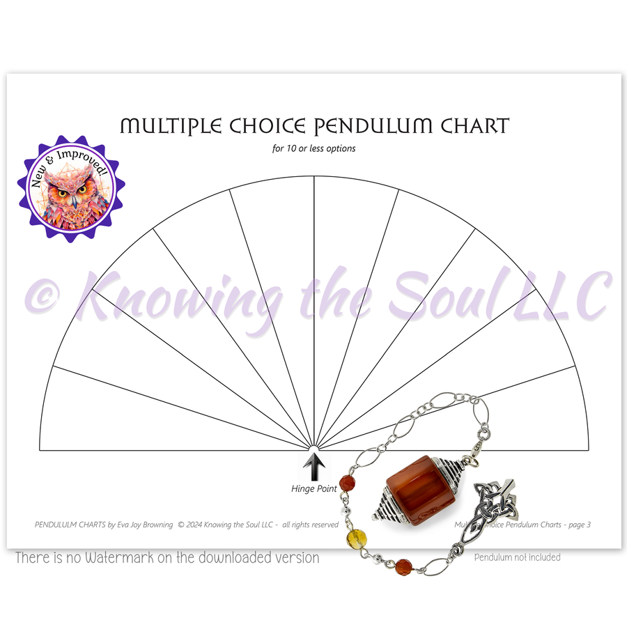 Printable Multiple Choice Pendulum Charts (digital download) - Now inc ...