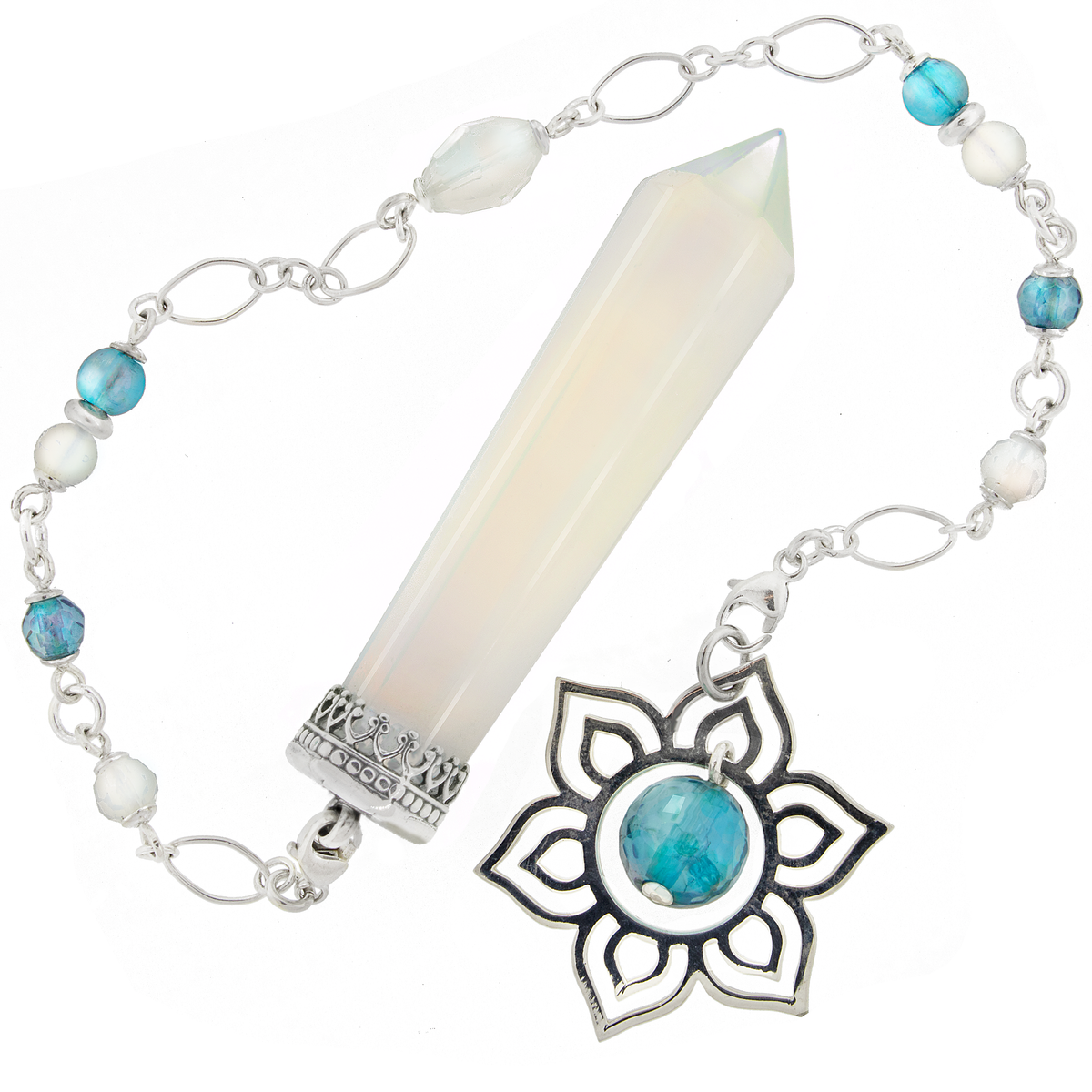 One of a Kind #375 - Opalite, Aqua Aura and Sterling Silver Pendulum by Ask Your Pendulum