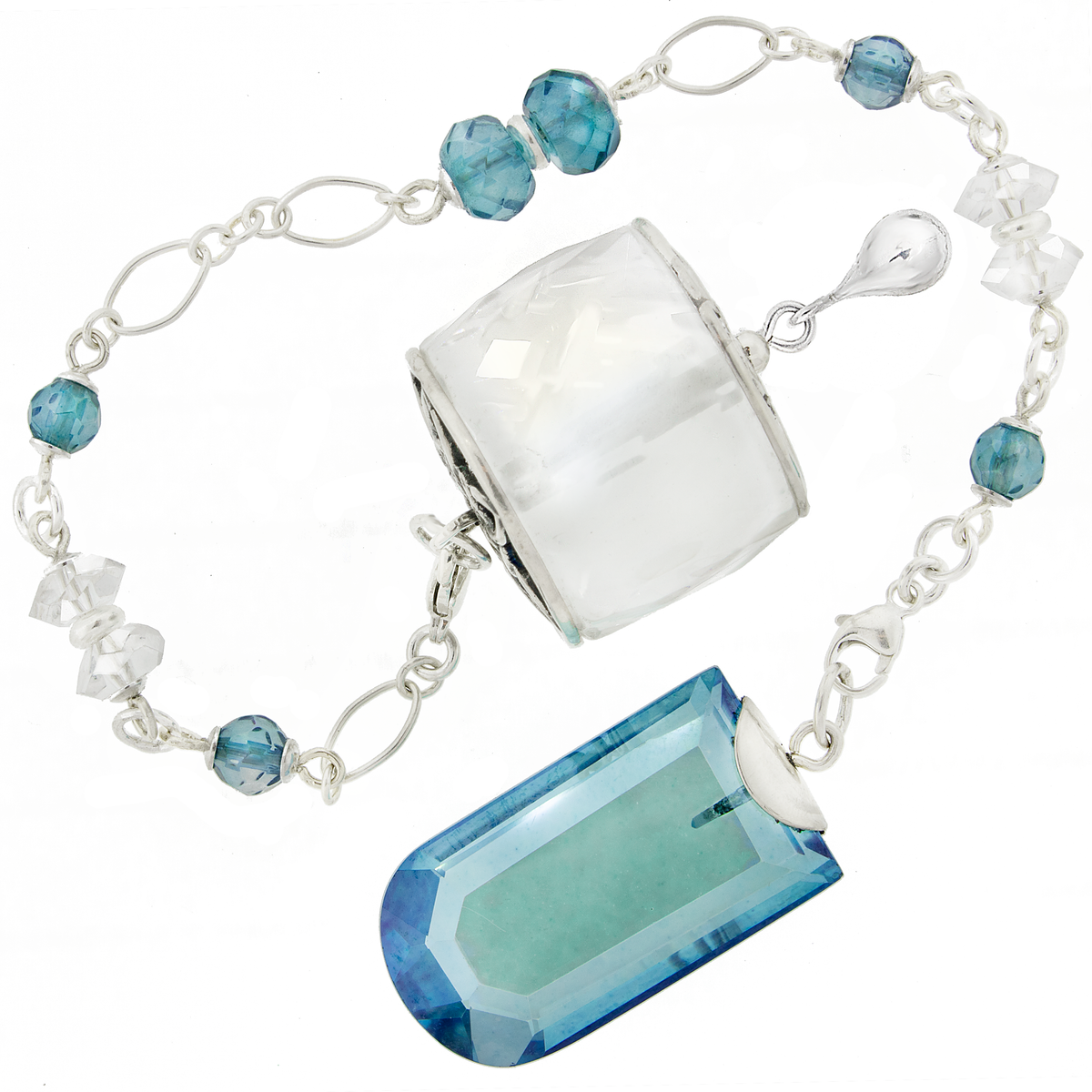 One of a Kind #385 - Clear Quartz, Aqua Aura and Sterling Silver Pendulum by Ask Your Pendulum