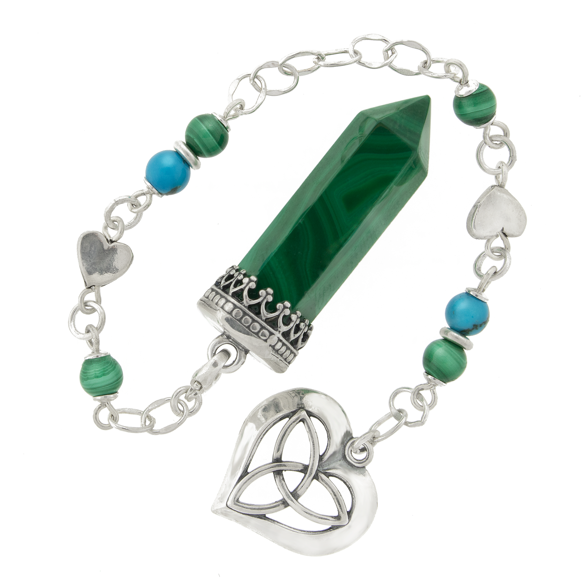 One of a Kind #392 - Malachite, Turquoise and Sterling Silver Pendulum by Ask Your Pendulum