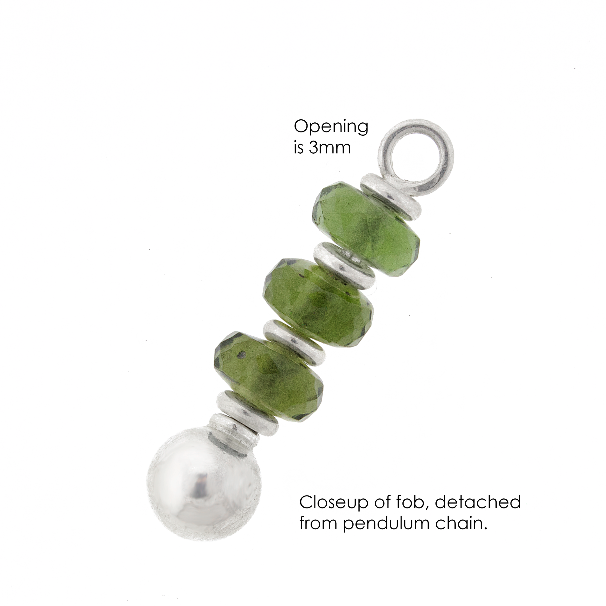 Moldavite detachable fob for One of a Kind #394 - Clear Quartz, Moldavite, Herkimer Diamond and Sterling Silver Pendulum by Ask Your Pendulum