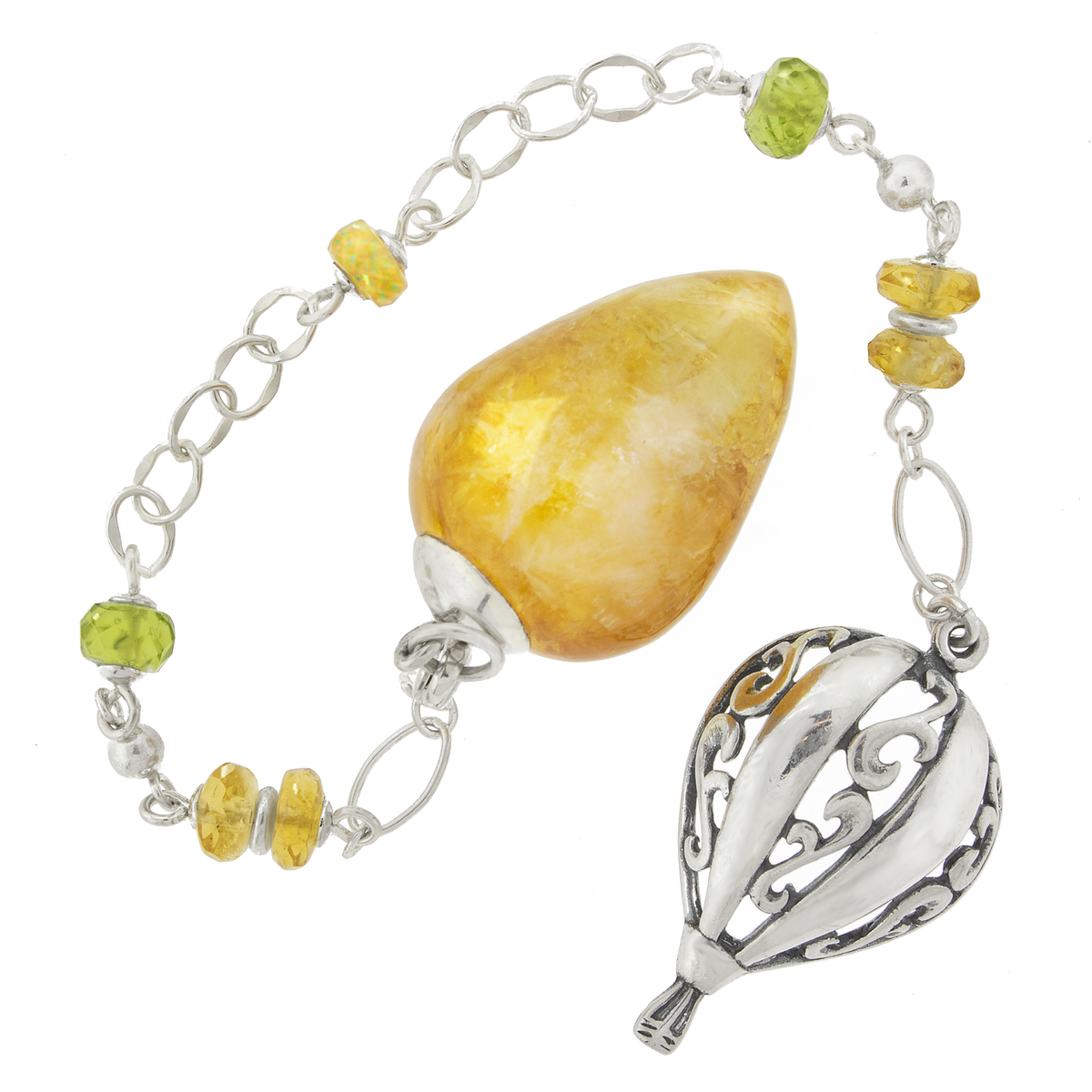 One of a Kind #397 - Citrine, Peridot and Sterling Silver Pendulum by Ask Your Pendulum