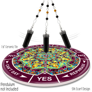 Silk Scarf  8" ceramic tile pendulum chart by Ask Your Pendulum, Knowing the Soul LLC - Pendulum not included
