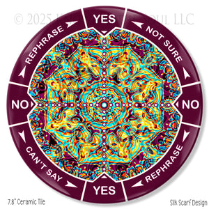 Silk Scarf  8" ceramic tile pendulum chart by Ask Your Pendulum, Knowing the Soul LLC