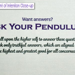 Statement of intention on the Ultimate All-in-One Pendulum Cloth Mat - Includes 7 Pendulum Charts & Pendulum Charging Pad  by Ask Your Pendulum