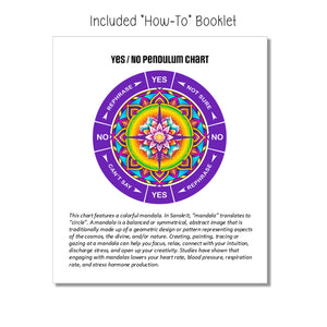 How-to booklet included with 8" ceramic tile pendulum chart by Ask Your Pendulum, Knowing the Soul LLC