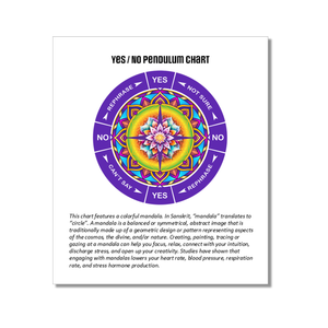 Instruction booklet for Colorful Mandala Yes/No Pendulum Chart