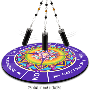 Colorful Mandala Yes/No Pendulum Chart - 8 inch round Aluminum