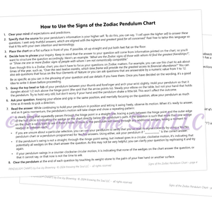 How to use Printable Signs of the Zodiac Pendulum Chart  (digital download) - by Ask Your Pendulum