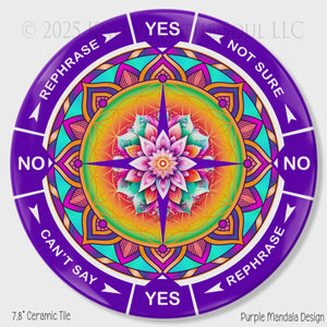 Video of 6 designs of 8" ceramic tile pendulum chart by Ask Your Pendulum, Knowing the Soul LLC