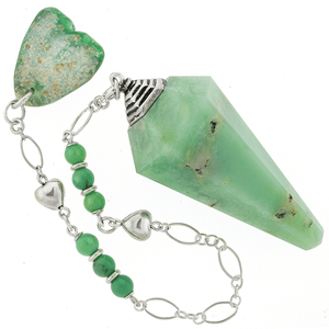 One of a Kind #225 - Chrysoprase, Moss Opal, Ancient Roman Glass and Sterling Silver Pendulum by Ask Your Pendulum