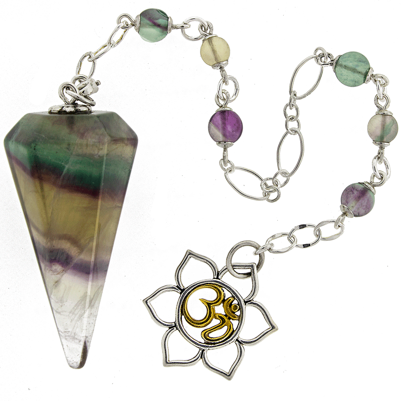 One of a Kind #230 - Rainbow Fluorite and Sterling Silver Pendulum by Ask Your Pendulum