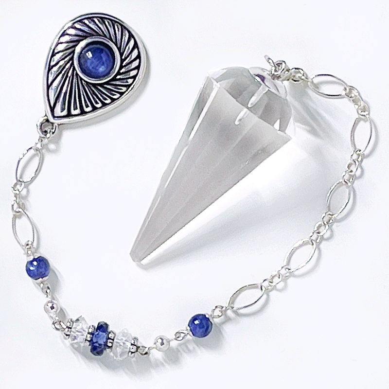 One of a Kind #231 - Clear Quartz, Kyanite and Sterling Silver Pendulum