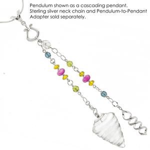 One of a Kind #232 - Clear Quartz, Sapphire, Aqua Aura, Peridot and Sterling Silver Pendulum as a cascading pendant by Ask Your Pendulum