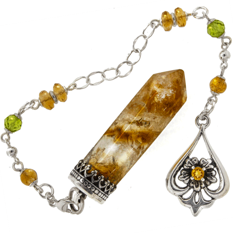 One of a Kind #246 - Citrine, Peridot and Sterling Silver Pendulum by Ask Your Pendulum