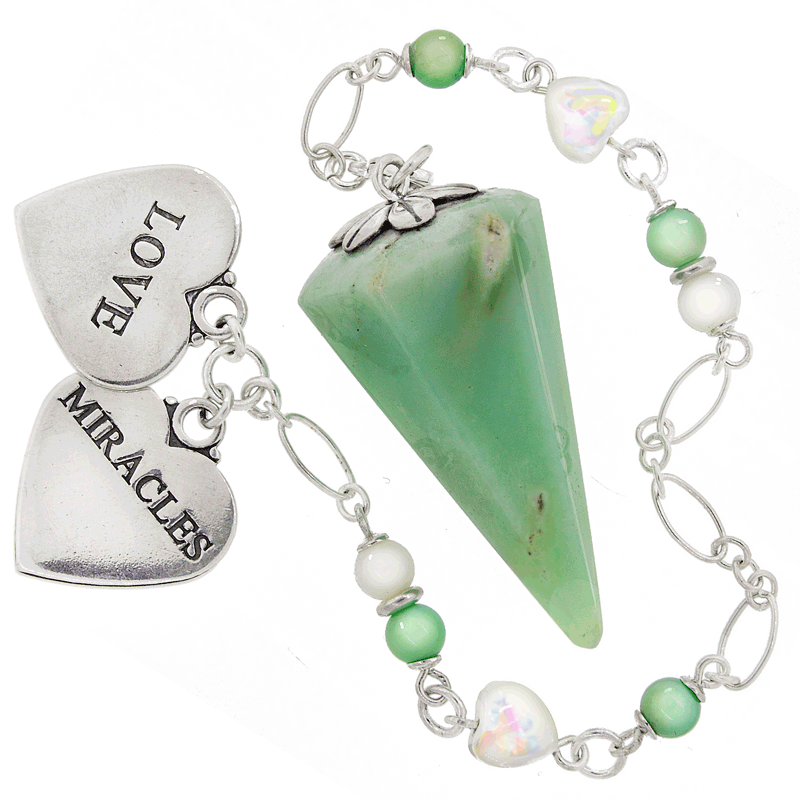 One of a Kind #271 - Chrysoprase, Moss Opal, MOP and Sterling Silver Pendulum by Ask Your Pendulum