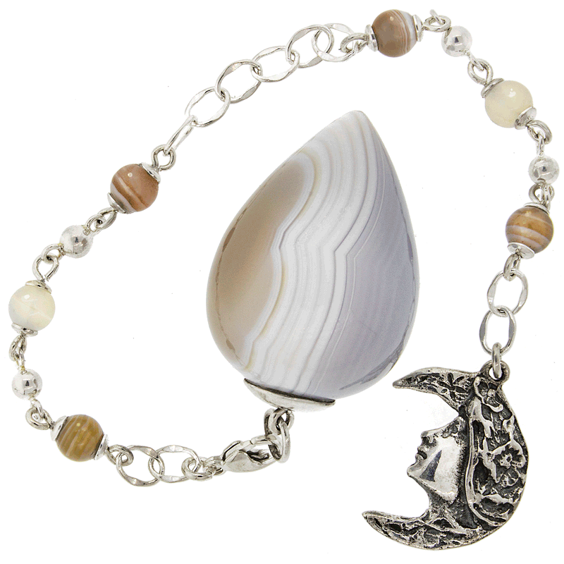 One of a Kind #276 - Agate and Sterling Silver Pendulum by Ask Your Pendulum