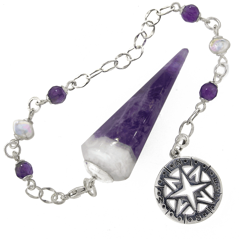 One of a Kind #289 - Amethyst, Pearl and Sterling Silver Pendulum by Ask Your Pendulum
