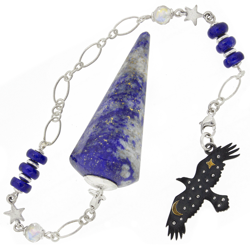 One of a Kind #290 - Lapis Lazuli, Rainbow Moonstone and Sterling Silver Pendulum by Ask Your Pendulum