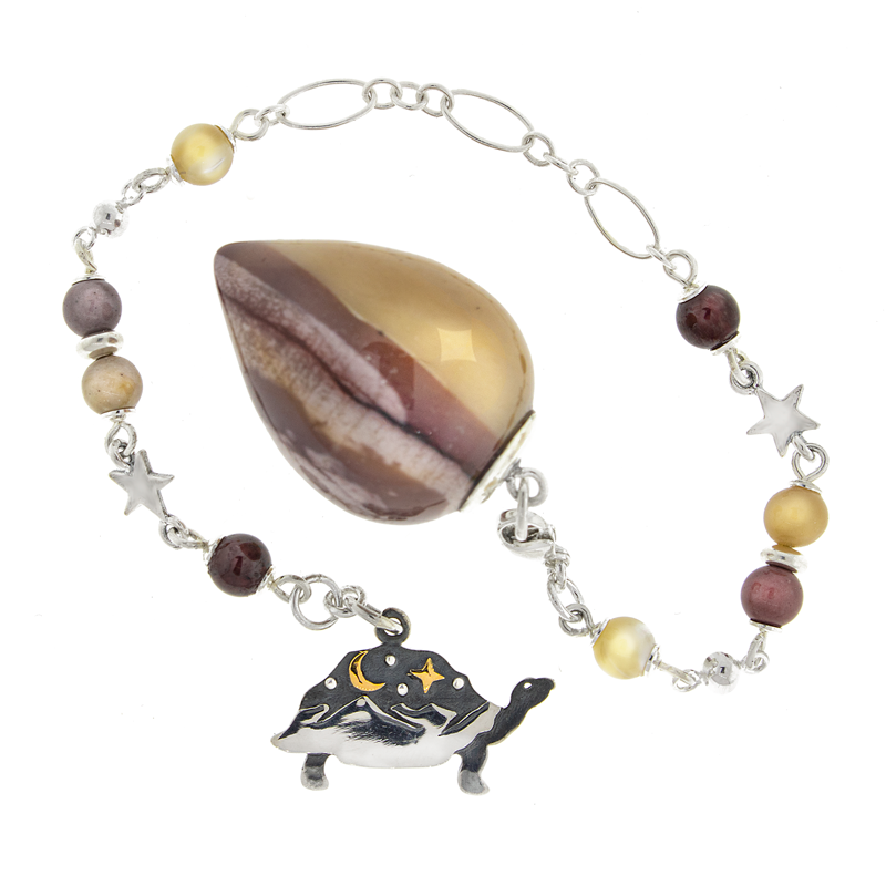 One of a Kind #296 - Mookaite, Garnet, MOP and Sterling Silver Pendulum