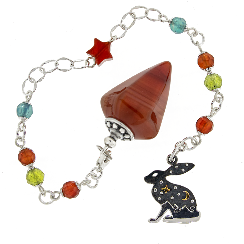 One of a Kind #297 - Carnelian, Peridot, Apatite and Sterling Silver Pendulum by Ask Your Pendulum