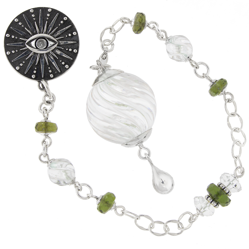 One of a Kind #309 - Clear Quartz, Moldavite and Sterling Silver Pendulum by Ask Your Pendulum