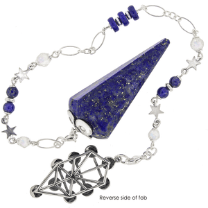 Back of fob for One of a Kind #312 - Lapis Lazuli, Rainbow Moonstone and Sterling Silver Pendulum  by Ask Your Pendulum