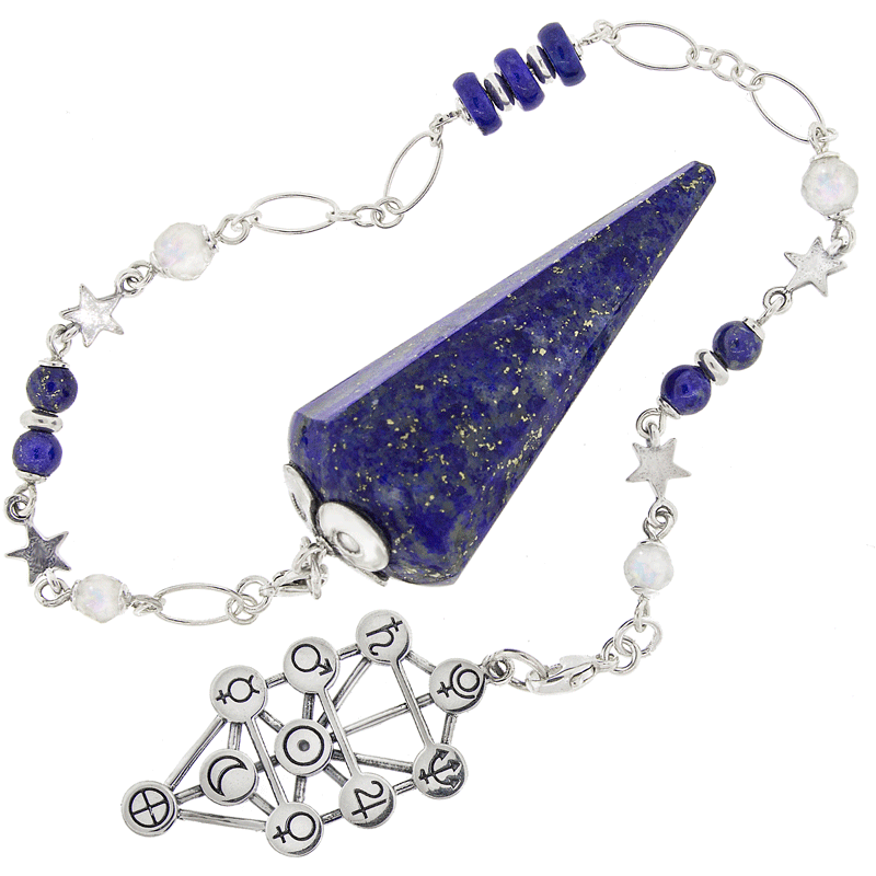 One of a Kind #312 - Lapis Lazuli, Rainbow Moonstone and Sterling Silver Pendulum by Ask Your Pendulum