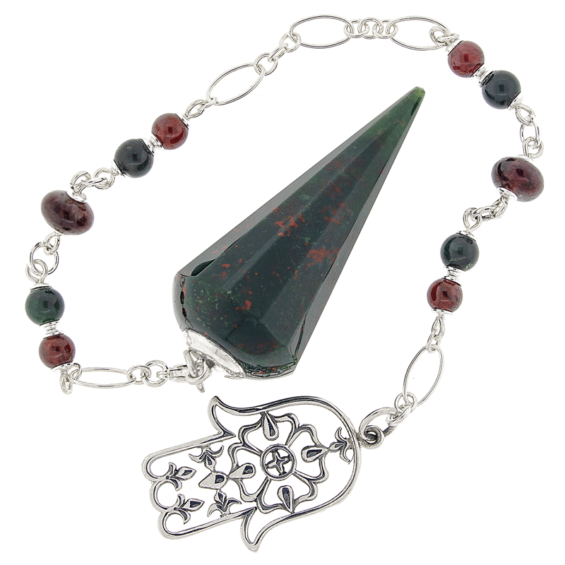 One of a Kind #314 - Bloodstone, Garnet and Sterling Silver Pendulum by Ask Your Pendulum