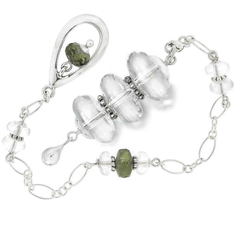 One of a Kind #329 - Clear Quartz, Moldavite and Sterling Silver Pendulum by Ask Your Pendulum