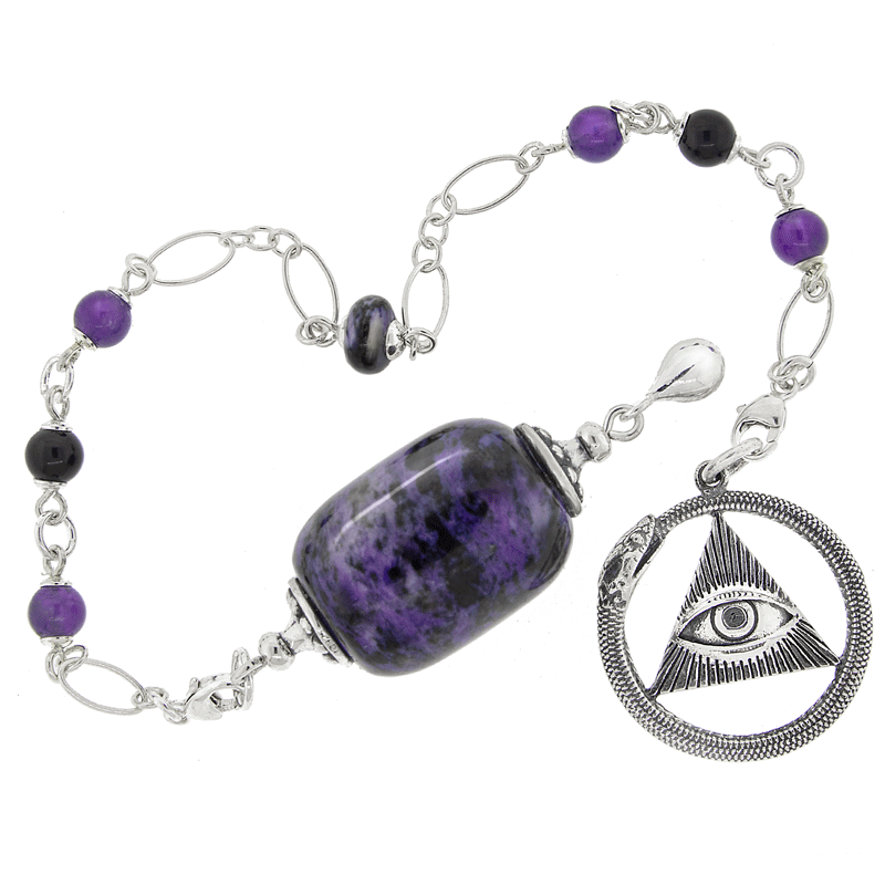 One of a Kind #341 - Charoite, Amethyst, Black Onyx and Sterling Silver Pendulum by Ask Your Pendulum