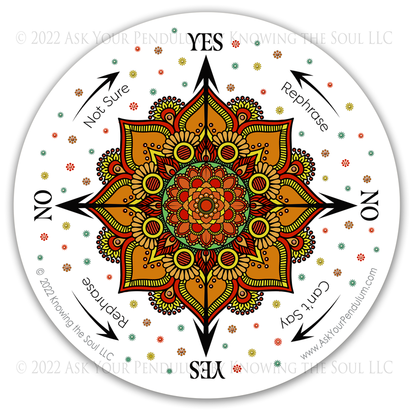 Golden Lotus Mandala Yes / No Aluminum Chart - 8 inch - Your Pendulum